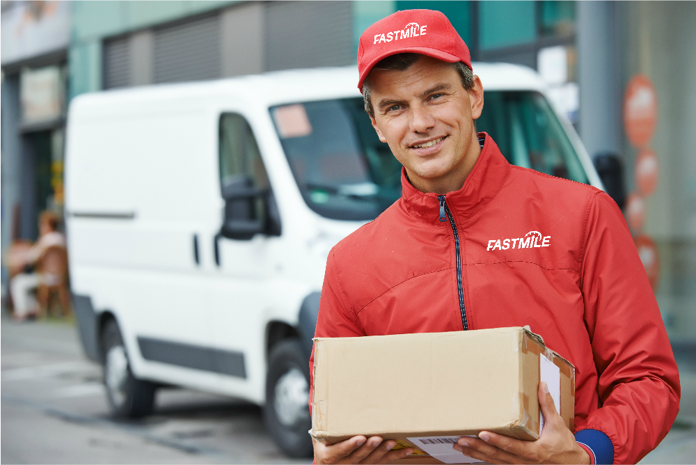 FASTMILE Delivery Man NEED IT NOW DELIVERS Formally FASTMILE 